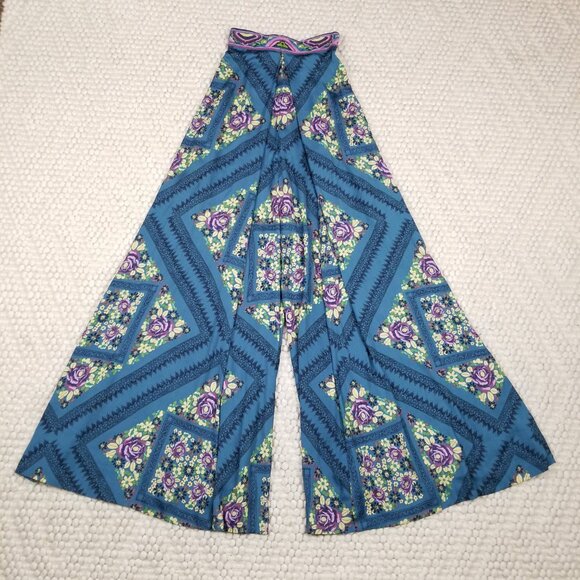 Free People Serendipity Wide Leg Jumpsuit Blue Sz Medium - Picture 6 of 10